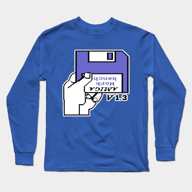 Amiga Workbench - Insert Disk Long Sleeve T-Shirt by Meta Cortex